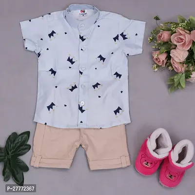 Lenriza Kids Sky color Shirt  Shorts for Baby Boy and Baby Girl set of 1-thumb2