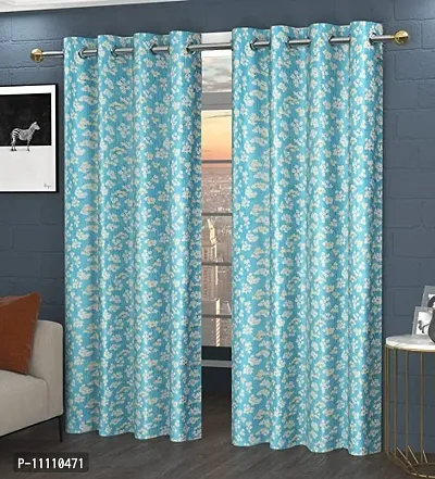 Premium Polyester Printed Door Curtains 6 feet Long-thumb0