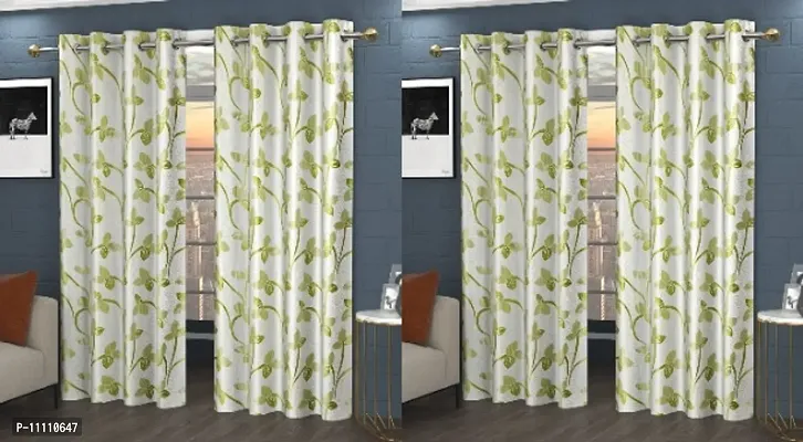 Premium Polyester Printed Door Curtains Combo 6 feet Long, Pack Of 2-thumb0