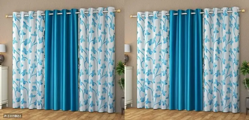 Premium Polyester Printed Door Curtains Combo 6 feet Long, Pack Of 2