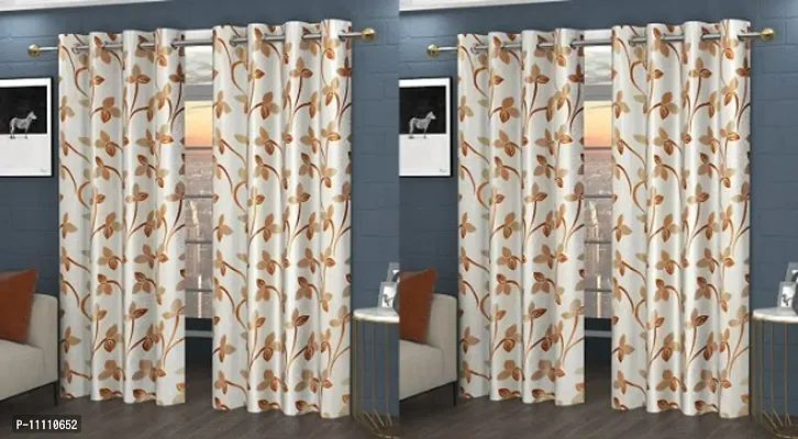 Premium Polyester Printed Door Curtains Combo 6 feet Long, Pack Of 2