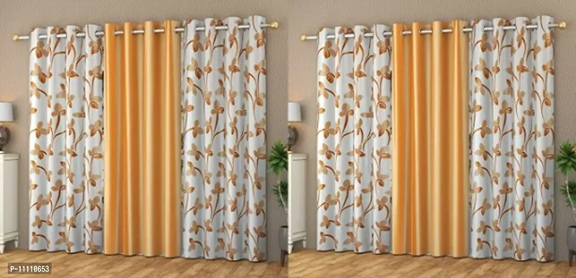 Premium Polyester Printed Door Curtains Combo 6 feet Long, Pack Of 2