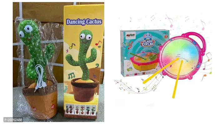 Dancing Cactus and Drum with Loud Sound with Two Drumstick Pack of 2-thumb0