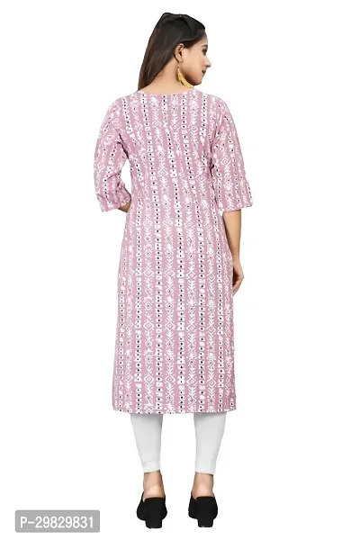 Stylish Purple Crepe Printed Kurta For Women-thumb2