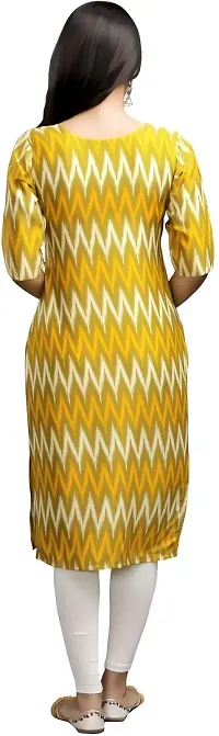 Stylish Yellow Crepe Printed Kurta For Women-thumb1