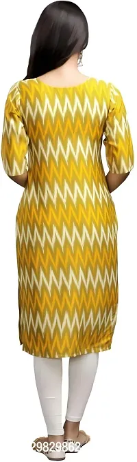 Stylish Yellow Crepe Printed Kurta For Women-thumb2