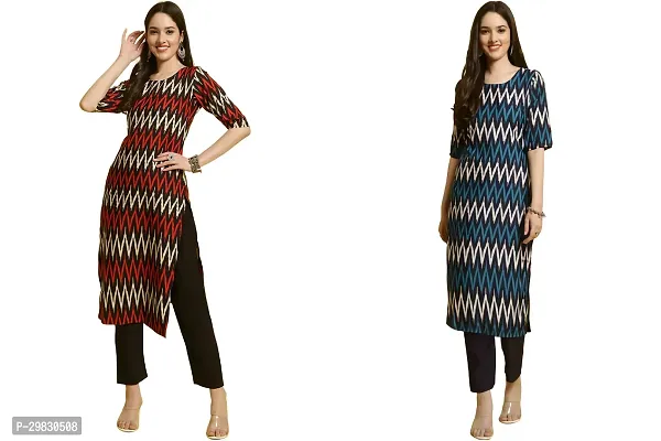 Fabulous Printed Crepe Kurta For Women- Combo Of 2-thumb0