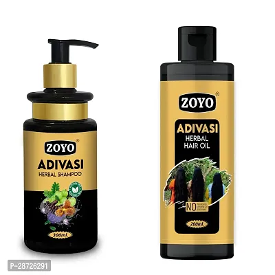 Combo Adivasi Shampoo 300 Ml and Adivasi Herbal Hair Oil 200 Ml-thumb0