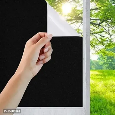 WISDOM? 100% Privacy Window Film Light Blocking Window Cover Film for Glass Windows, Sun Blocking Window Films Non Adhesive