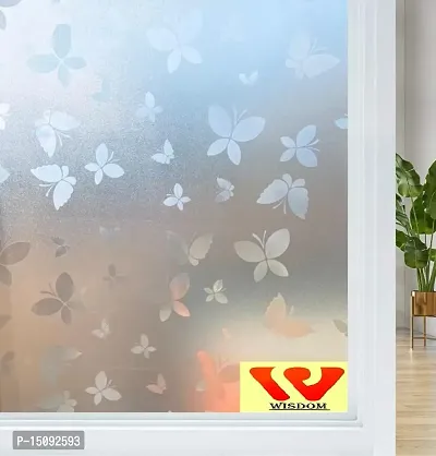 WISDOM? Window Frosted Film Butterfly, Privacy Window Film Static Cling Non-Adhesive Glass Film Decorative Window Film for Home Office Kids Study Meeting Room (12x56)