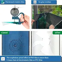 WISDOM? Vinyl Window Film One Way Mirror Film Daytime Privacy Static Non-Adhesive Decorative Heat Control Anti UV Window Tint for Home and Office-thumb3