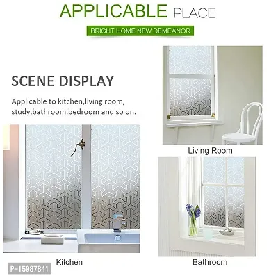 WISDOM? Privacy Window Film Frosted Glass Film Static Cling Glass Film No Glue Anti-UV Window Sticker Non Adhesive for Privacy Office Meeting Room Bathroom Living Room-thumb5