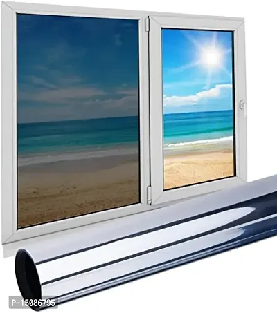 WISDOM? 20 x 60 Silver Film Heat Control Reflective Glass Covering Anti UV Solar Film Static Cling House Window Tint Silver Film