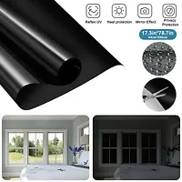 WISDOM? Blackout FILM100% Light Blocking, Room Darkening Static Cling No Residue Film for Privacy, Home Security, and Day Sleep-thumb1