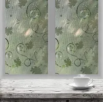 WISDOM? Privacy Window Film Frosted Glass Static Cling Non Adhesive Window Frost Film for Home Office (12 x 50, Hives Leaf Frosted)-thumb2