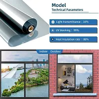 WISDOM? Vinyl Window Film One Way Mirror Film Daytime Privacy Static Non-Adhesive Decorative Heat Control Anti UV Window Tint for Home and Office-thumb2