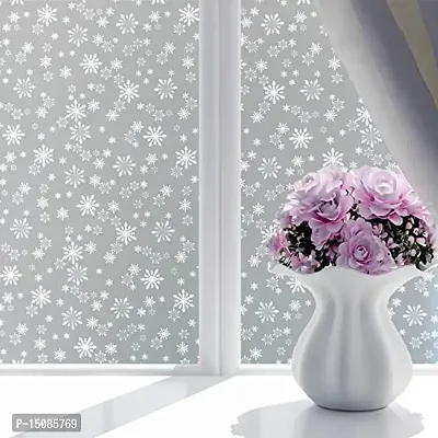 WISDOM? Privacy Window Film Frosted Glass Film Static Cling Glass Film No Glue Anti-UV Window Sticker Non Adhesive for Privacy Office Meeting Room Bathroom Living Room