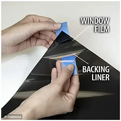 WISDOM? Glass Vinyl Window Film Daytime Privacy, Sun Blocking Heat Control Anti UV Reflective Film Static Cling Window Tint for Home Office Living Room (20 x 60, Black Film)-thumb5