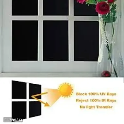 WISDOM? 100% Privacy Window Film Light Blocking Window Cover Film for Glass Windows, Sun Blocking Window Films Non Adhesive-thumb4