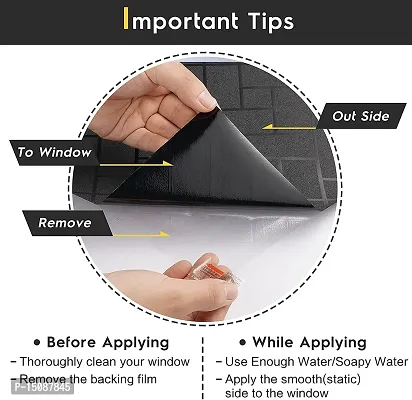 WISDOM? Blackout FILM100% Light Blocking, Room Darkening Static Cling No Residue Film for Privacy, Home Security, and Day Sleep-thumb5