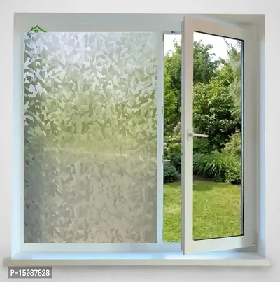 WISDOM? Premium Plastic Frosted Window Film Glass Film self Adhesive Decorative Window Sticker Home Office Glass Stickers for Bathroom/Living Room (1Feet x 2Feet, Cubes Frosted)-thumb2