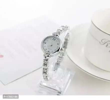 Stylish Silver Metal Analog Watches For Women-thumb0