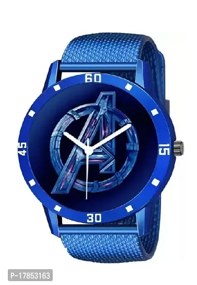 Stylish Blue PU Analog Watches For Men-thumb0