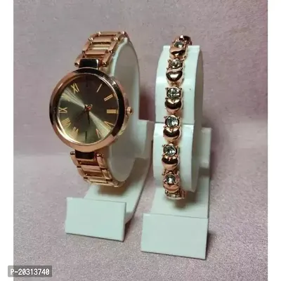 NEW EXCLUSIVE ROSE GOLD ANALOG WATCH  BRACELET FOR GIRLS  WOMEN-thumb0