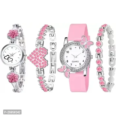 Classy Analog Watches for Women with Bracelet, Pack of 4