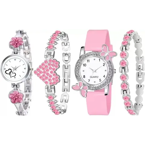 Classy Analog Watches for Women with Bracelet, Pack of 4