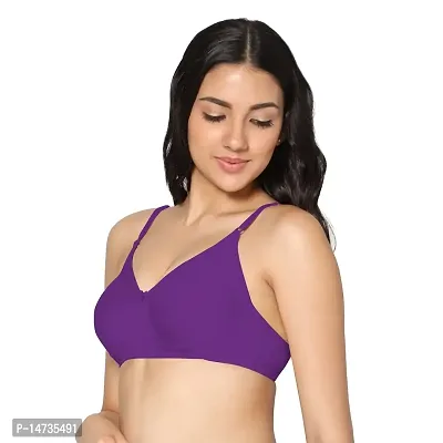 In Care LINGERIE Soha (B) Purple Solid Color Full-Coverage T-Shirt Bra.-thumb3