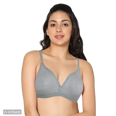 Buy In Care LINGERIE TULIE (B) Grey Solid Color Full-Coverage T