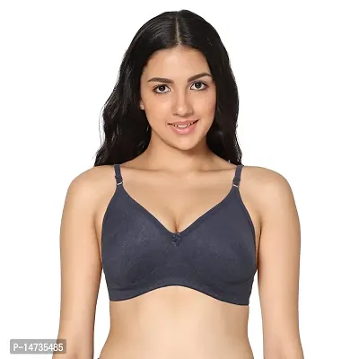 In Care LINGERIE Soha (B) M.Navy Solid Color Full-Coverage T-Shirt Bra.