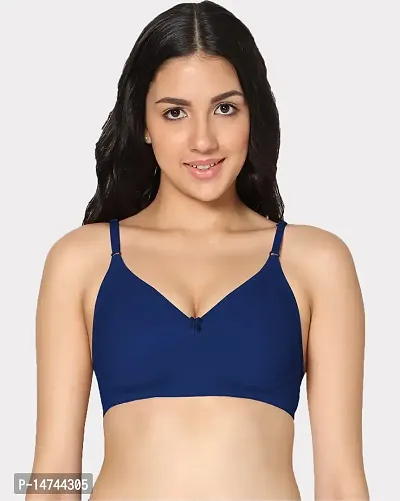 Buy In Care LINGERIE Soha (B) Coffee R.Blue Solid Color Full-Coverage  T-Shirt Bra. Online In India At Discounted Prices