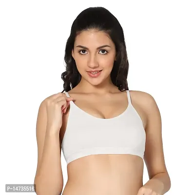 Buy online White Solid Sports Bra from lingerie for Women by