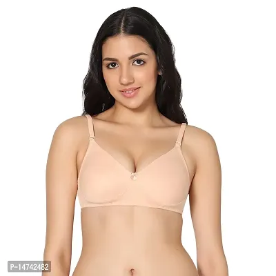 In Care LINGERIE Solid Color Full Coverage Bra,Non-Padded and Non-Wired Seamless Cups,Deattachable Straps and Back Closure-thumb0