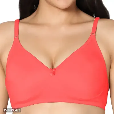 In Care LINGERIE Soha (B) Tomato Solid Color Full-Coverage T-Shirt Bra.-thumb2