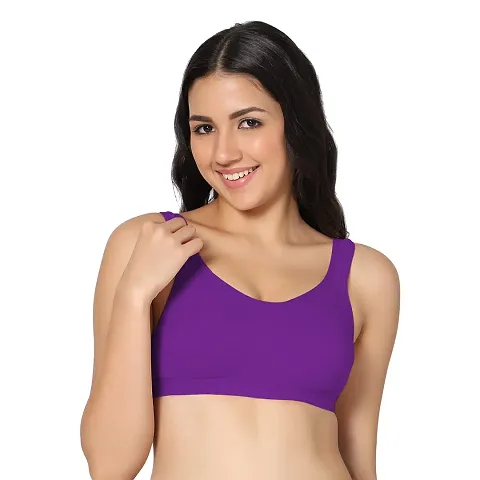 In Care LINGERIE Fine Knitted Slip-on Sports Bra, Non-Padded, Non-Wired, has Panelled Detail on The Front Styled Back