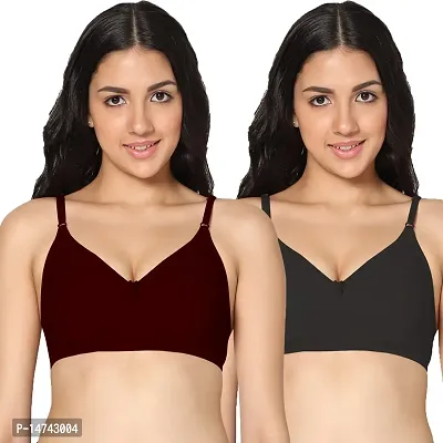 Buy In Care LINGERIE Soha Peach Purple Solid Color Full-Coverage T-Shirt Bra (Pack of 2) Online In India At Discounted Prices