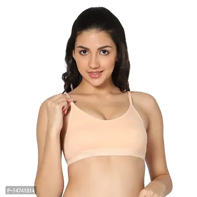 Buy In Care LINGERIE Fine Cotton Knitted Slip-on Sports Bra, Non-Padded, Non -Wired, has Panelled Detail on The Front Styled Back Online In India At  Discounted Prices