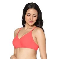 In Care LINGERIE Soha (B) Tomato Solid Color Full-Coverage T-Shirt Bra.-thumb2