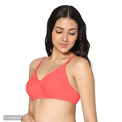 In Care LINGERIE Soha (B) Tomato Solid Color Full-Coverage T-Shirt Bra.-thumb3