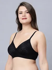 Stylish Cotton Blend Solid Full Coverage Non Padded Bra-thumb3