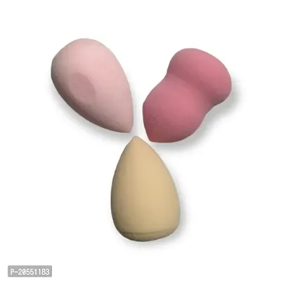 Harsh Love Mini Makeup Powder Puff Sponge Beauty Blender Pack Of 3 (Color May Vary)
