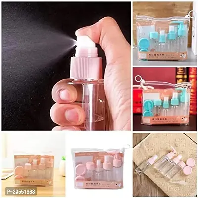 Harsh Love Clear Plastic Portable Refillable Travel Cosmetics Portable Pressing Spray Bottles for Makeup Cosmetic, Liquid Containers Bottles 6 Pieces Set with Pouch-thumb3