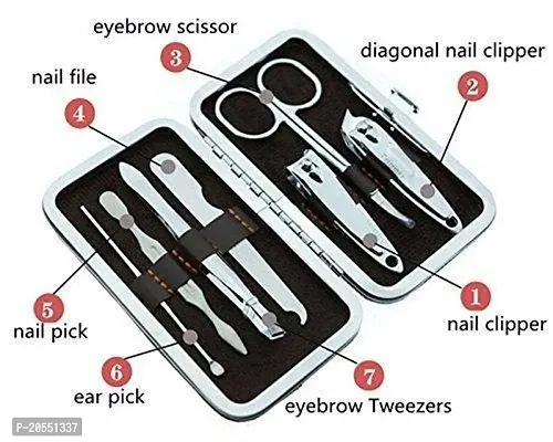 Harsh Love Stainless Steel Manicure Tool Kit Multi function Beauty Clamp Nail Tools Set Sets  Kits 7 Tools with Storage Box (Multicolour)-thumb3