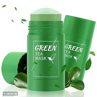 Harsh Love Green Tea Purifying Clay Stick Mask Oil Control Anti-Acne Eggplant Solid Fine Portable Cleansing Mask Mud Apply Mask, Green Tea Facial Detox Mud Mask (Green Tea) 40 g-thumb0