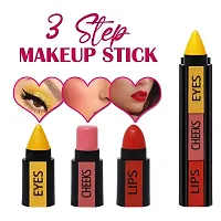 Harsh Love 3 Step Makeup Stick With Eye Shadow Blush, and Lipstick Complete Makeup of Eyes Cheek and Lips-thumb1