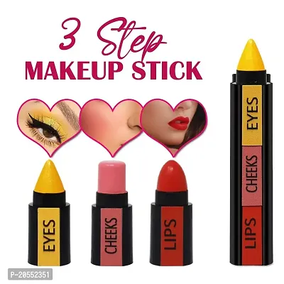 Harsh Love 3 Step Makeup Stick With Eye Shadow Blush, and Lipstick Complete Makeup of Eyes Cheek and Lips-thumb2