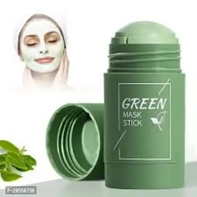 Harsh Love Green Tea Purifying Clay Stick Mask Oil Control Anti-Acne Eggplant Solid Fine Portable Cleansing Mask Mud Apply Mask, Green Tea Facial Detox Mud Mask (Green Tea) 40 g-thumb2
